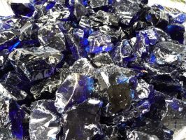 Verre pilé 50/150 bleu foncé